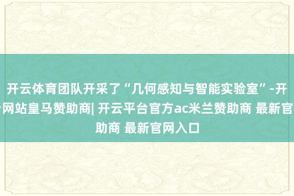 开云体育团队开采了“几何感知与智能实验室”-开云平台网站皇马赞助商| 开云平台官方ac米兰赞助商 最新官网入口