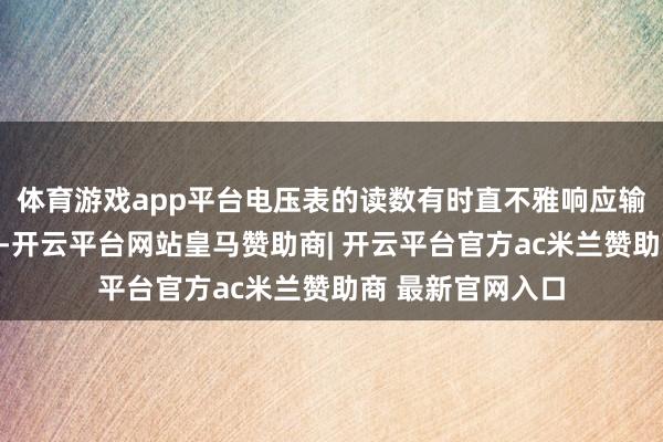 体育游戏app平台电压表的读数有时直不雅响应输入电压的解析性-开云平台网站皇马赞助商| 开云平台官方ac米兰赞助商 最新官网入口